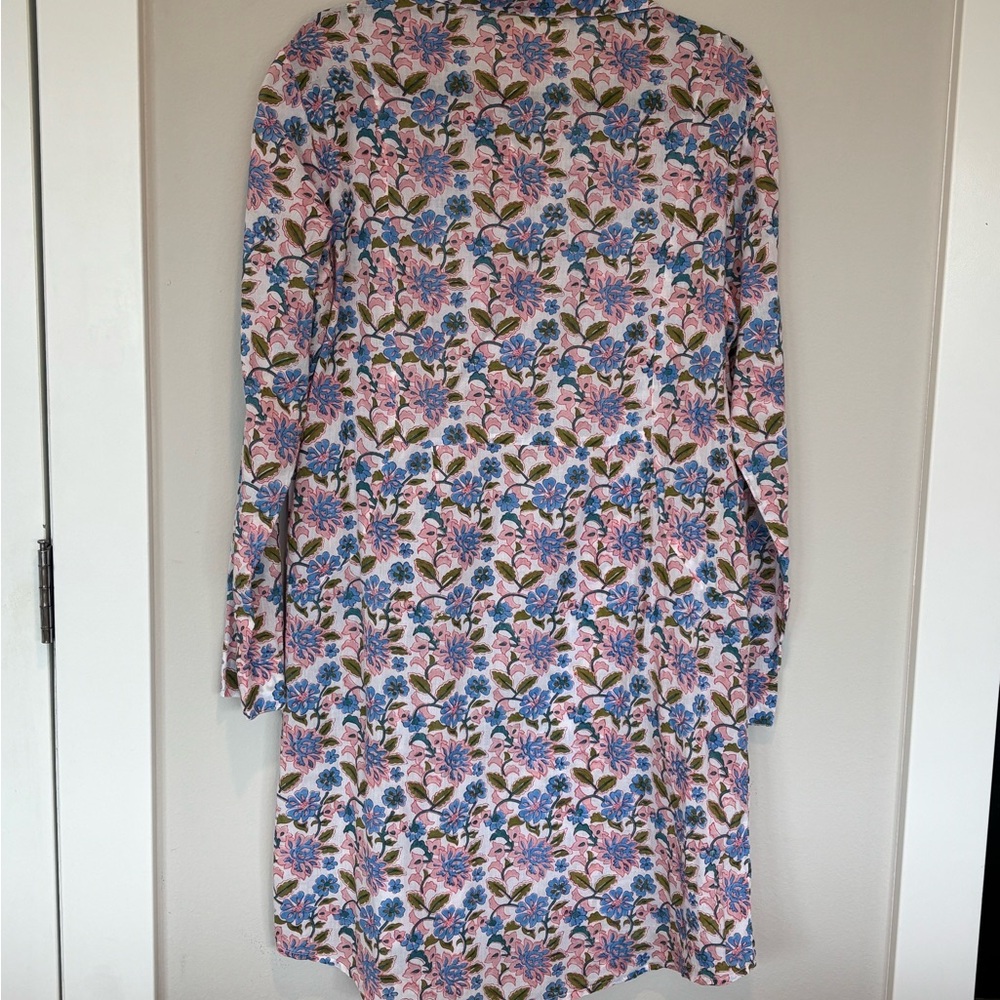 Roller Rabbit Pink and Blue Floral Coverup/Dress Large - Picture 2 of 5